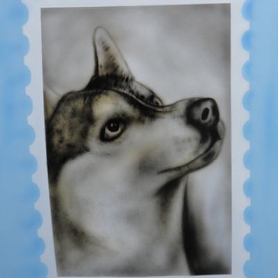 Husky Dog Airbrushing By S. Koureas Www.anexitilon Art.com Freehand Art