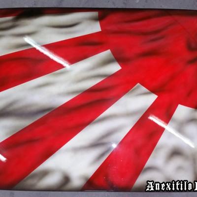 Old Japanese Flag Car Roof Airbrush Art By Anexitilon