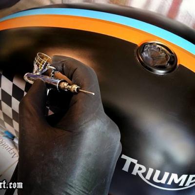Triumph Gas Tank Airbrushing By Anexitilon