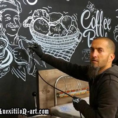 Chalk Board Airbrush Painting Process By Anexitilon