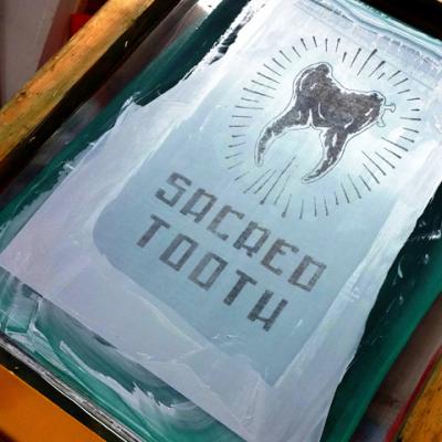 Silk Screen Printing Art By Anexitilon For The Sacred Tooth Brand