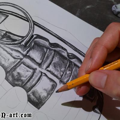Sketching The Grenade Art By Anexitilon For The Sacred Tooth Brand