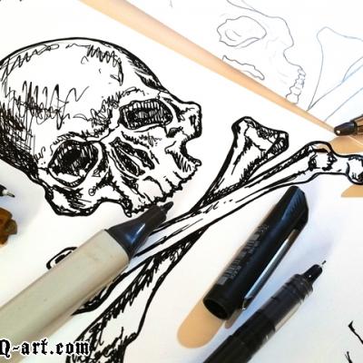 Skull Drawing Art By Anexitilon For The Sacred Tooth Brand